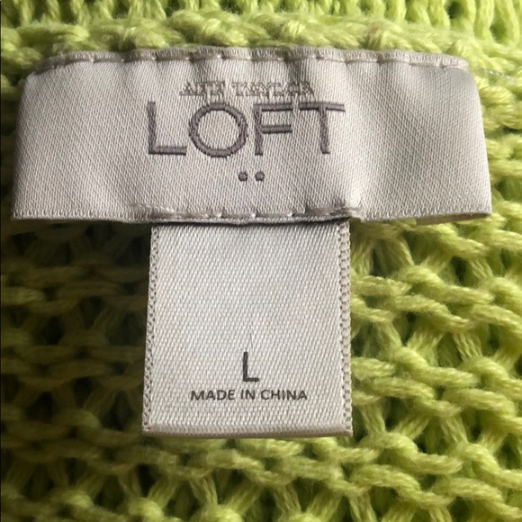 Ann Taylor Loft Sweater Size Large Bright Green - Picture 4 of 4